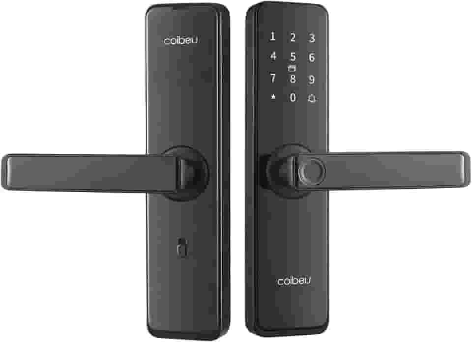 Fechadura Eletronica Inteligente Digital Biométrica WKZW-G5, Tuya APP, Para Portas 4-6.4cm, Preto