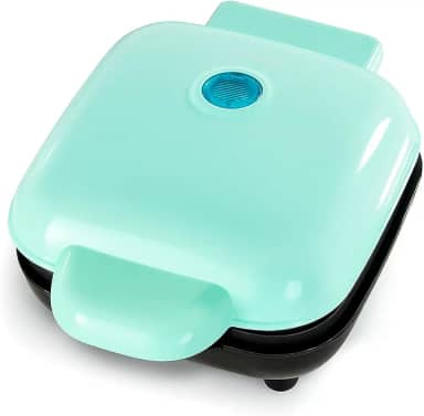 Mini Máquina de Waffle Quadrada Elétrica, 4 Porções, Antiaderente, 420W, Placa de Teflon, 14x19cm, Tampa com Luz Indicadora, 110V