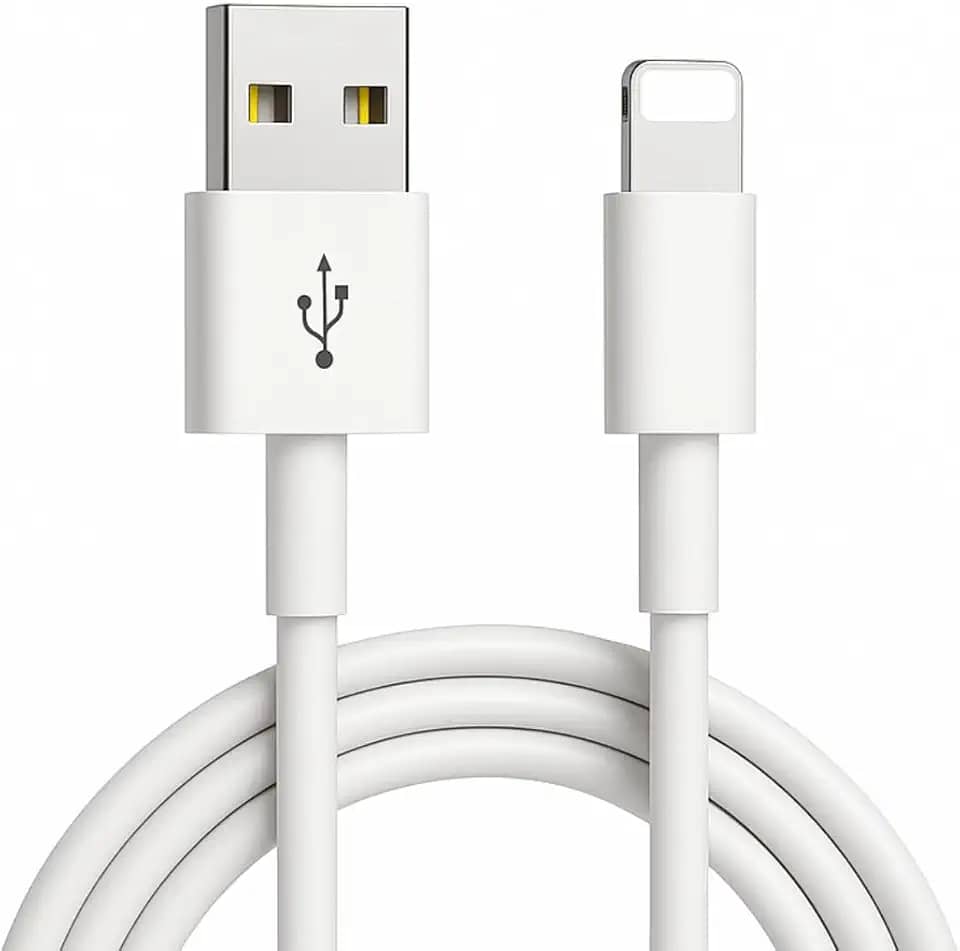 Cabo USB Reforçado 2 Metros Compatível com iPhone 6/7/8/X/SE/XR/11/12/13/14 Pro/Max, compatível com iPad e AirPods Carregamento Rápido e Transferência de Dados