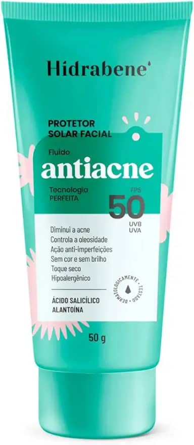 Hidrabene Protetor Solar Antiacne FPS 50 50g