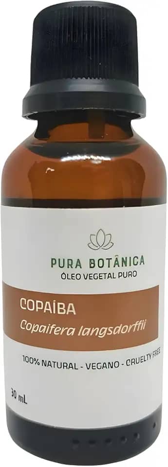 Óleo Vegetal de Copaíba 100% Puro e Natural, Massagem, Aromaterapia, Cabelo, Pele Pura Botânica