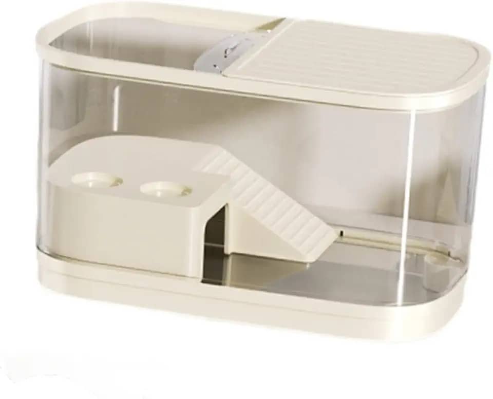 KiBcsLic Tanque de tartaruga com plataforma Aquário de tartarugas Habitat de répteis para tartarugas terrestres Leopardo, Bege Médio