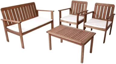 Cedro Rosa Conjunto 4 Peças Madeira Maciça Santorini