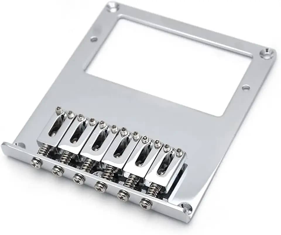 Ponte de guitarra cromada fixa de 6 cordas com parafusos de chave inglesa de substituição para guitarra Telecaster