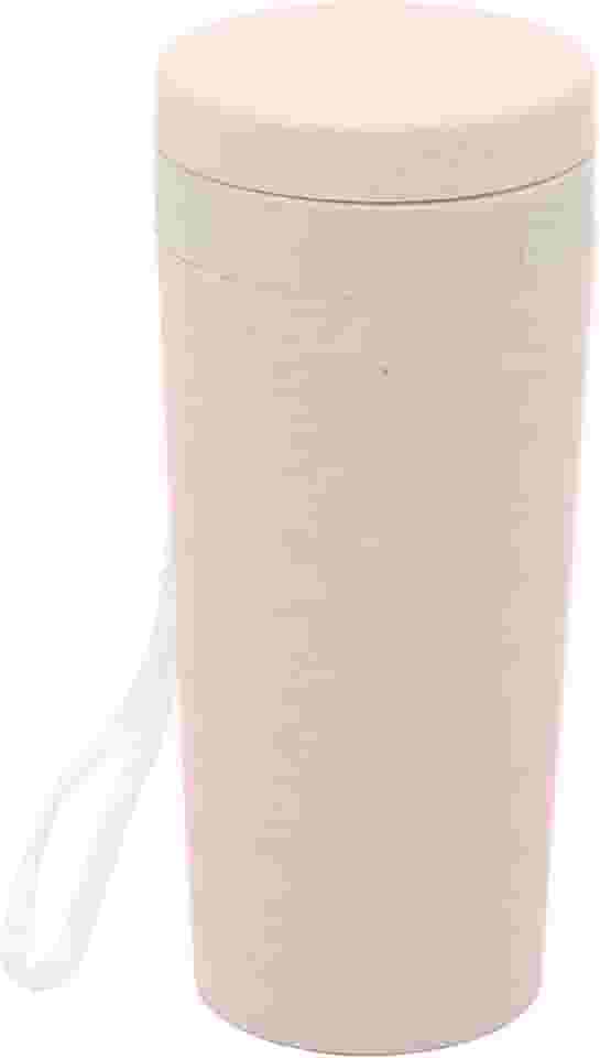 LYOR - Copo Térmico de Bambu e PP Parede Dupla com Alça e Tampa Rosa 310ml