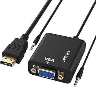 Cabo Conversor Adaptador HDMI para VGA com Saída de Áudio Cabo P2 – Compatível com PC, Notebook, TV, Projetor e Console