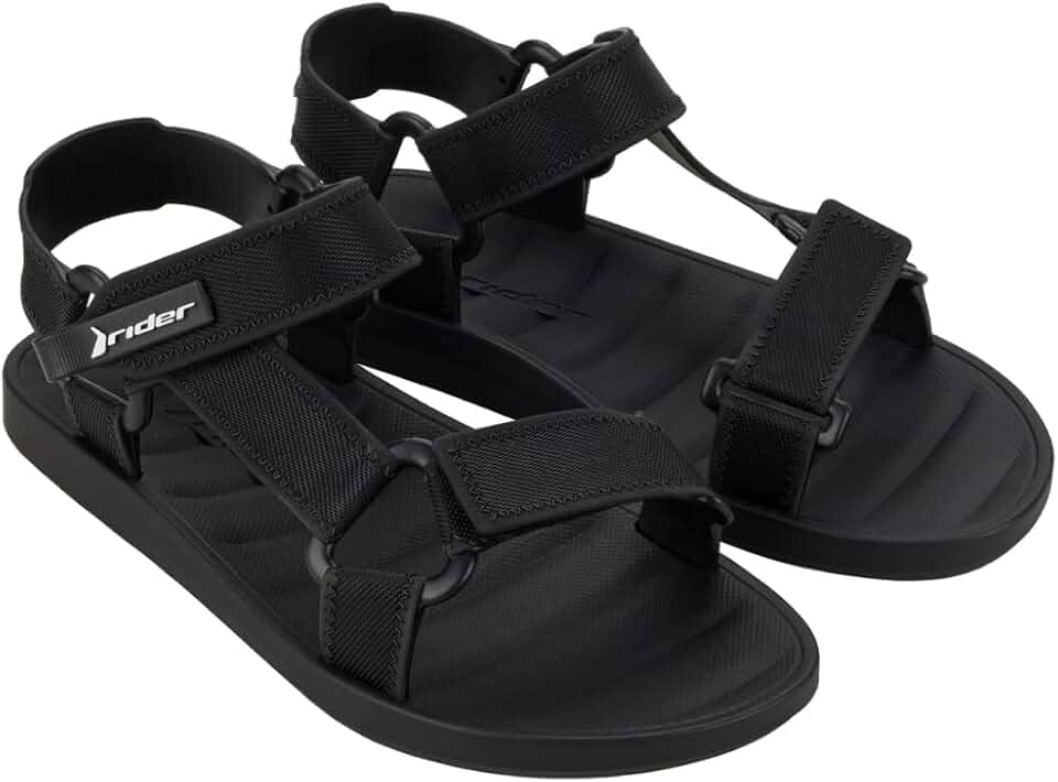 Sandália Masculina Rider Free Style Esportiva Moto Caminhada Trabalho com Adesivo Colante PVC Reforçado