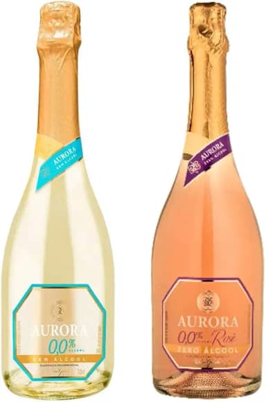 Kit 2 Espumante Zero Álcool Aurora Branco e Rosé, 750ml, 2 Garrafas