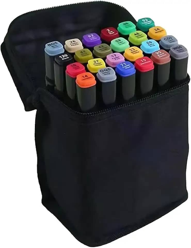 Caneta Marcador Touch para Colorir Desenho Boobie Goods Profissional, Ponta Dupla, Codificados por Cores, Caixa de Bônus marcadores artisticos, Canetinha Touch Coloridas para Boobie Goods (24 cores)