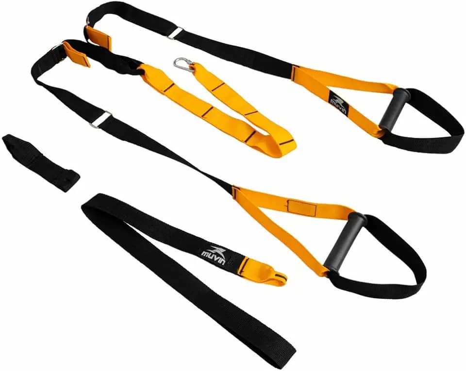 Fita de Suspensão Muvin - Faixa de Resistência - Fita de Treinamento Suspenso - Elástico para Exercícios - Tamanho Ajustável e Fácil de Ancorar - Treinamento Funcional - Peso do Corpo