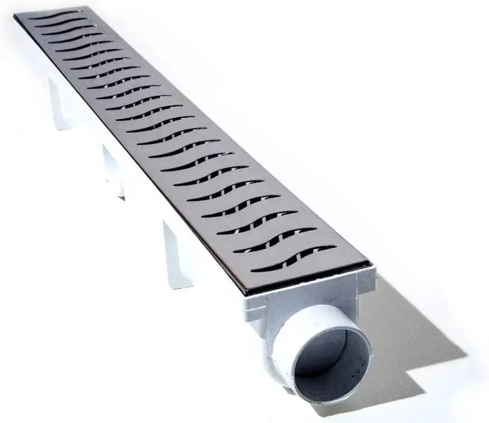 Ralo Linear 6x50 Branco Grelha Inox Continuo Sifonado