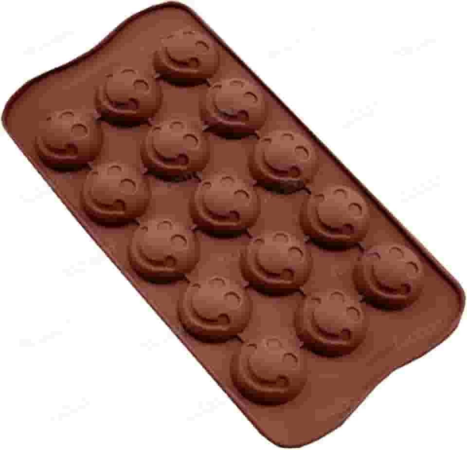 Forma de Emoji Smile em Silicone Com 15 Espaços