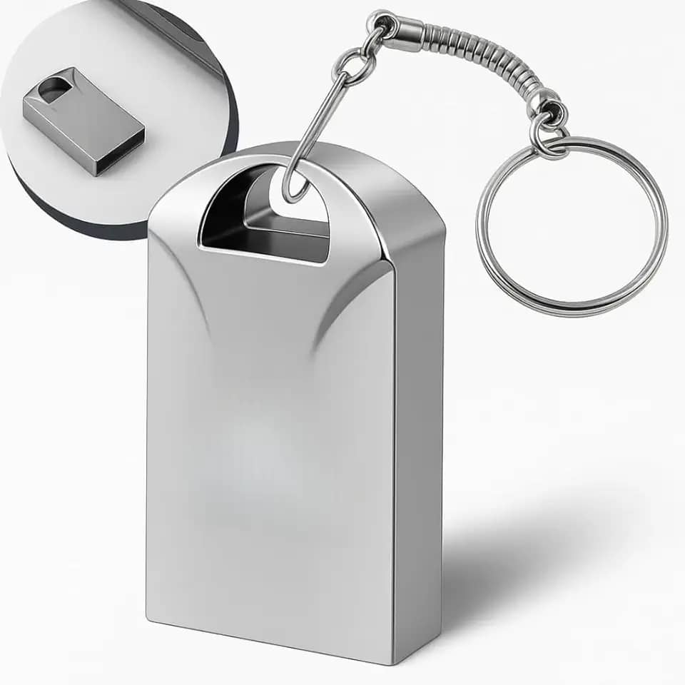 Mini Pen Drive Mini Chaveiro de Metal Rápido Ideal Para Armazenar Arquivos Fotos Musicas e Videos Metálico 16gb Resistente Ultra Rápido Cor Linha Premium (16, GB)