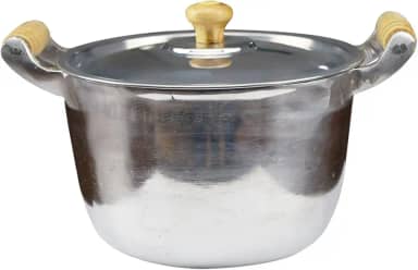 Caldeirão Alumínio Fundido Polido Alça e Pomel de Madeira 16cm 1,7L