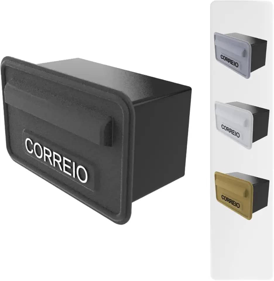 Caixa de Correios Cartas Parede Grade PVC Embutir Resistente Cor:Preto