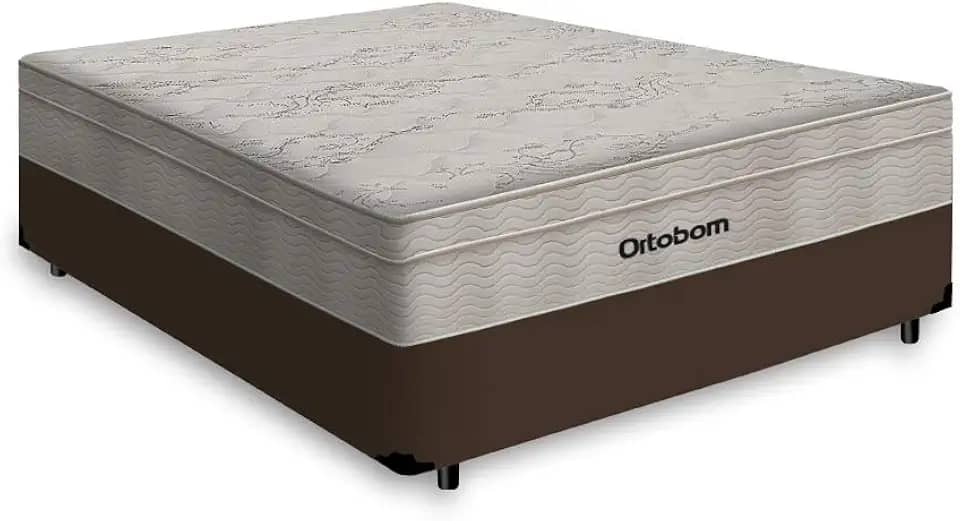 Cama Box Casal + Colchão De Molas Ensacadas - Ortobom - Airtech Springpocket 138x188x65cm