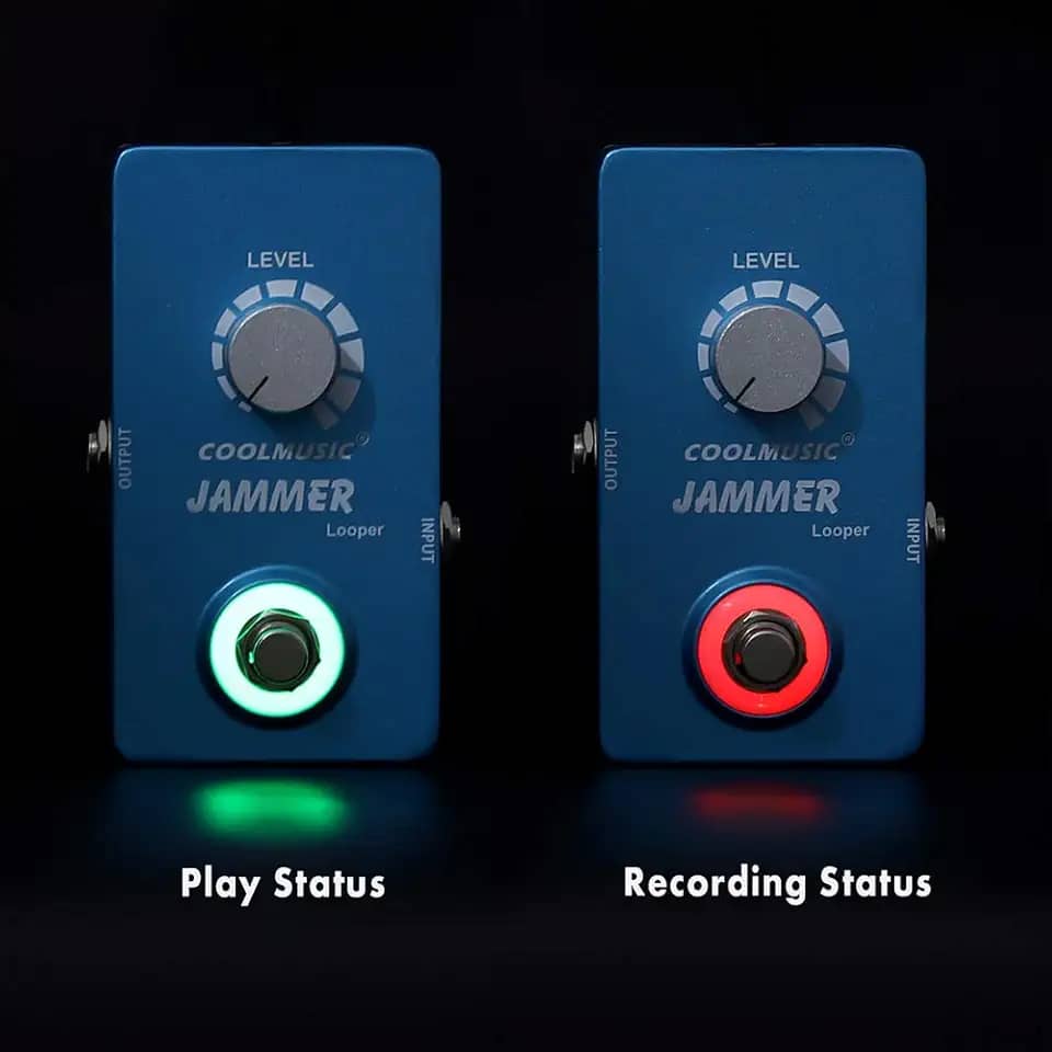 COOLMUSIC Pedal Looper A-LP01 Jammer para Guitarra Elétrica Baixo 10 Minutos de Looping Unlimited Overdubs