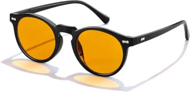 Óculos de leitura de computador com bloqueio de luz azul âmbar 99% lente laranja para dormir melhor, tensão ocular homens e mulheres leitores de sol