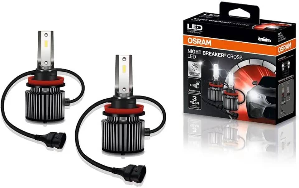 KIT LED NIGHT BREAKER CROSS H8/H11/H16 OSRAM - 64211CW NBC - Potência 27W - Tensão 12V - 3 anos de Garantia - 6000K Branca Azulada