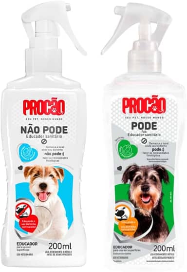 Kit Educador Sanitário para Cães Procão, Spray Pode e Não Pode, 200ml cada