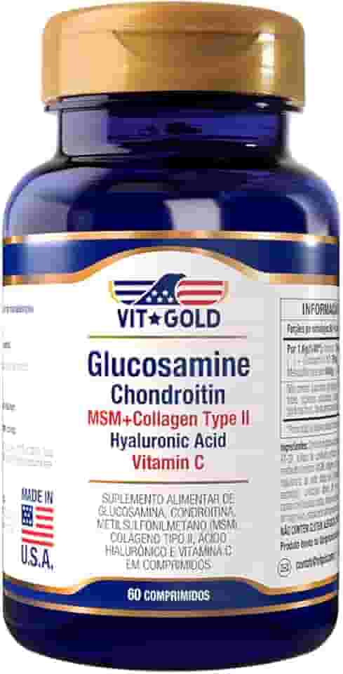 Glucosamina, Condroitina, MSM, Colágeno Vitgold 60 comprimidos