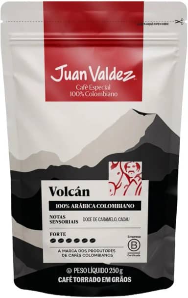 Café Em Grãos Colombiano Juan Valdez Premium Vulcan 250 Gr