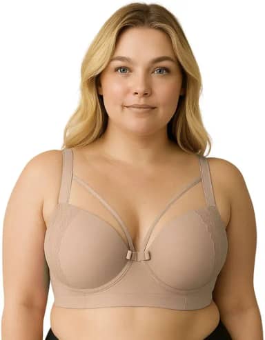 Sutiã Plus Size Bojão Tiras Terra e Mar Soutien Reforçado Strappy