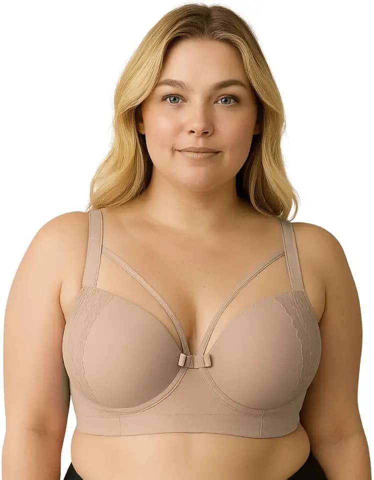 Sutiã Plus Size Bojão Tiras Terra e Mar Soutien Reforçado Strappy