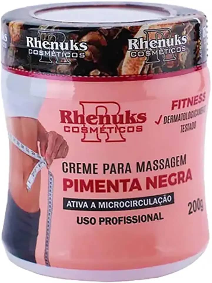 Rhenuks Pimenta Negra - Gel Creme para Massagem Redução de Medidas 200g