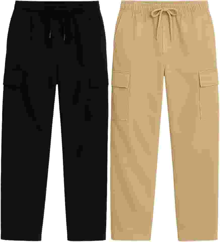 Kit 2 Calças Cargo Tatica sarja Masculina Streetwear com 2 bolsos laterais