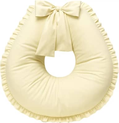Almofada de Amamentação Babado Extra Grande Algodão (Palha)