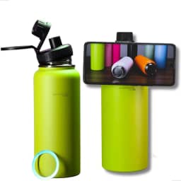 Garrafa Térmica Barganha Mix com Suporte Magnetico Duplamente Isolada a Vácuo, 1000ml, Mantém Bebidas Quentes por 12 Horas e Geladas por 24 Horas (p1666Verde Limão)