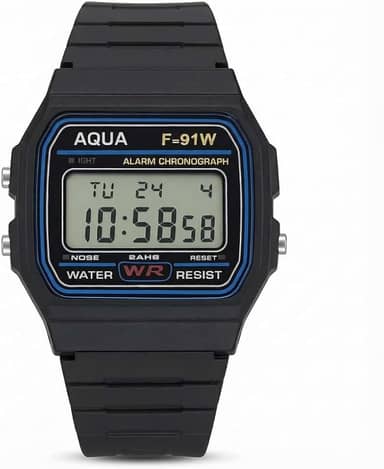 Relógio De Pulso Digital Vintage Pequeno Preto Básico Militar A Prova D'agua Unissex