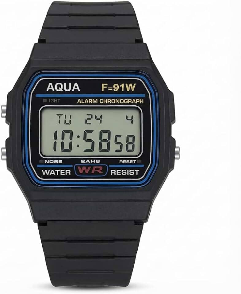 Relógio De Pulso Digital Vintage Pequeno Preto Básico Militar A Prova D'agua Unissex