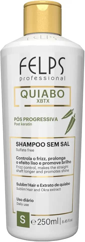 Felps Quiabo Xbtx Pós Progressiva Shampoo 250Ml, Felps Professionnel, INCOLOR