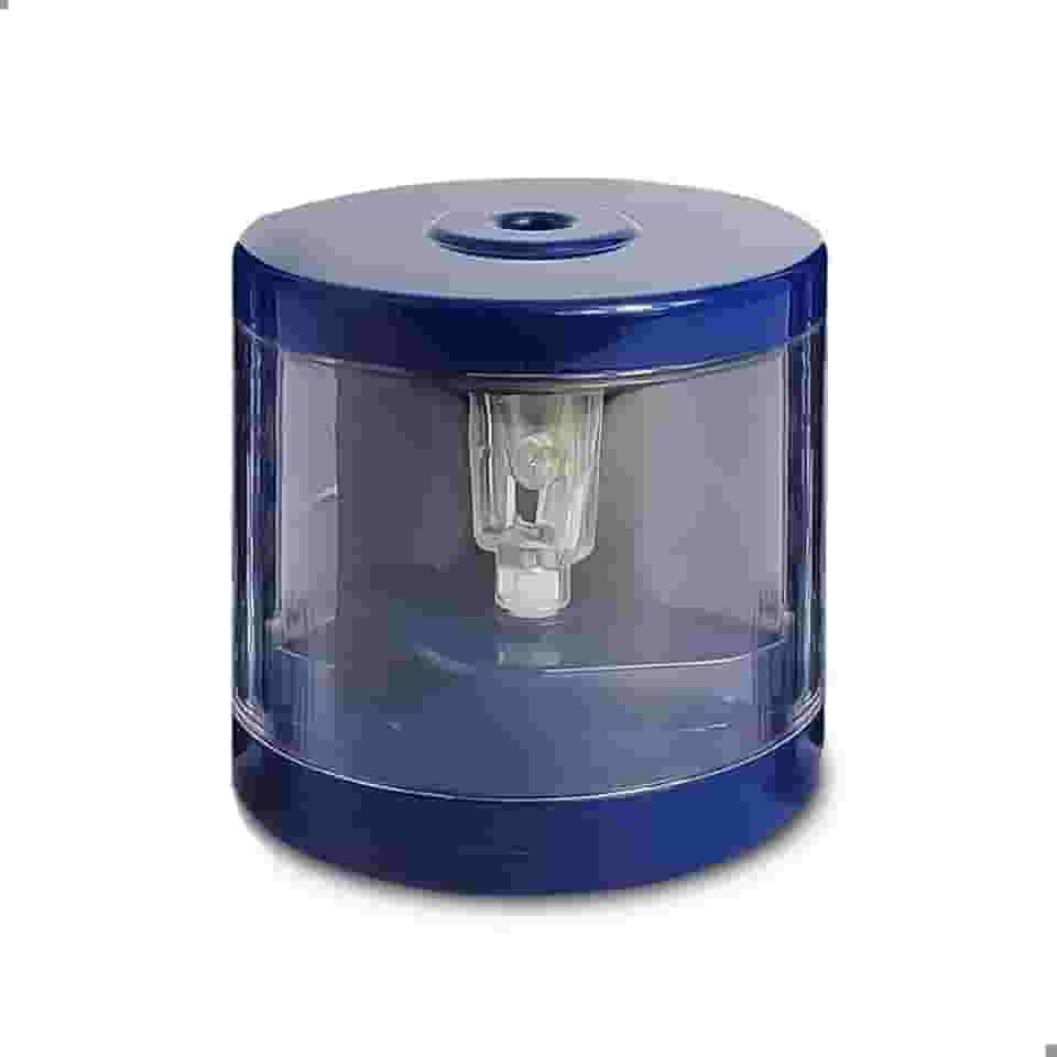 Apontador Elétrico a pilha, apontador de lápis, estudante, infantil, escritorio, professora, aluno - TYDA (AZUL ESCURO)