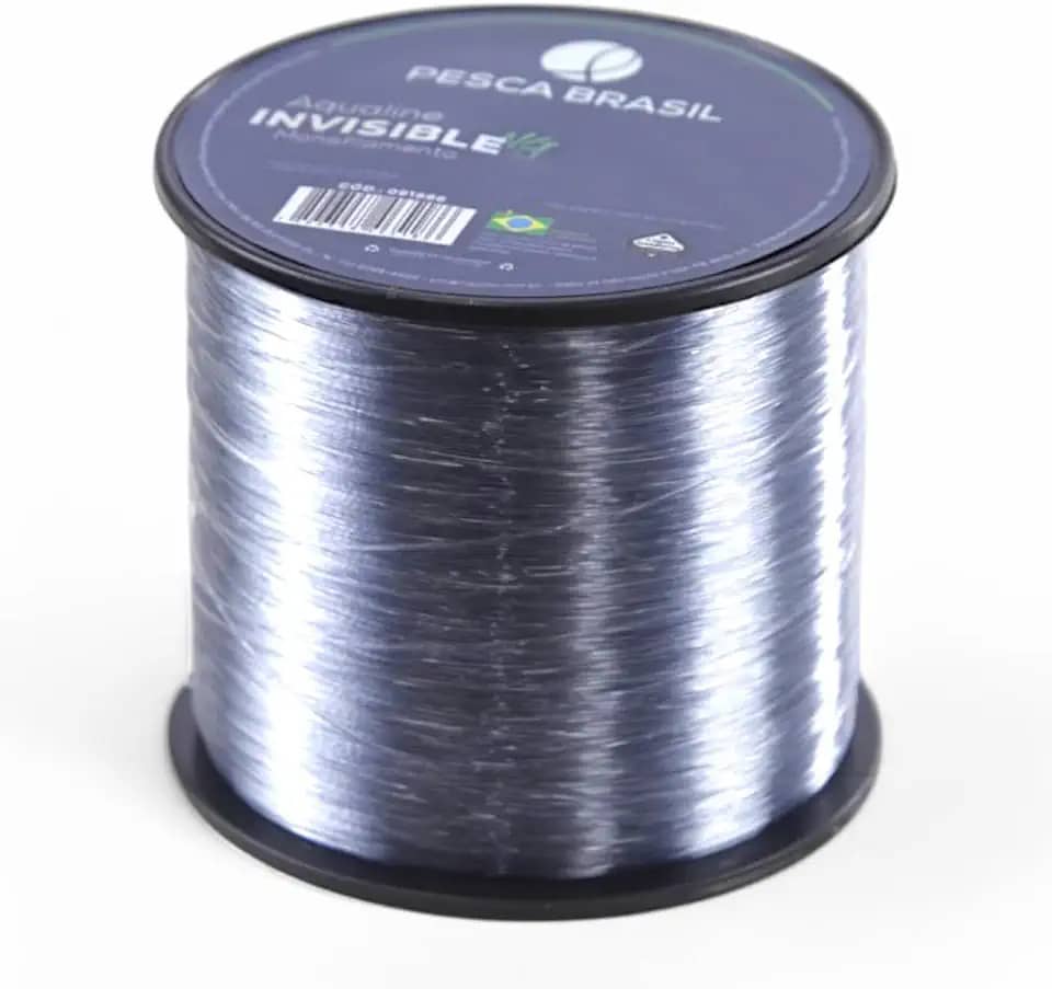 Pesca Brasil, Linha de Pesca 500m Transparente Monofilamento Nylon Resistente, Aqualine Invisible 0,28mm