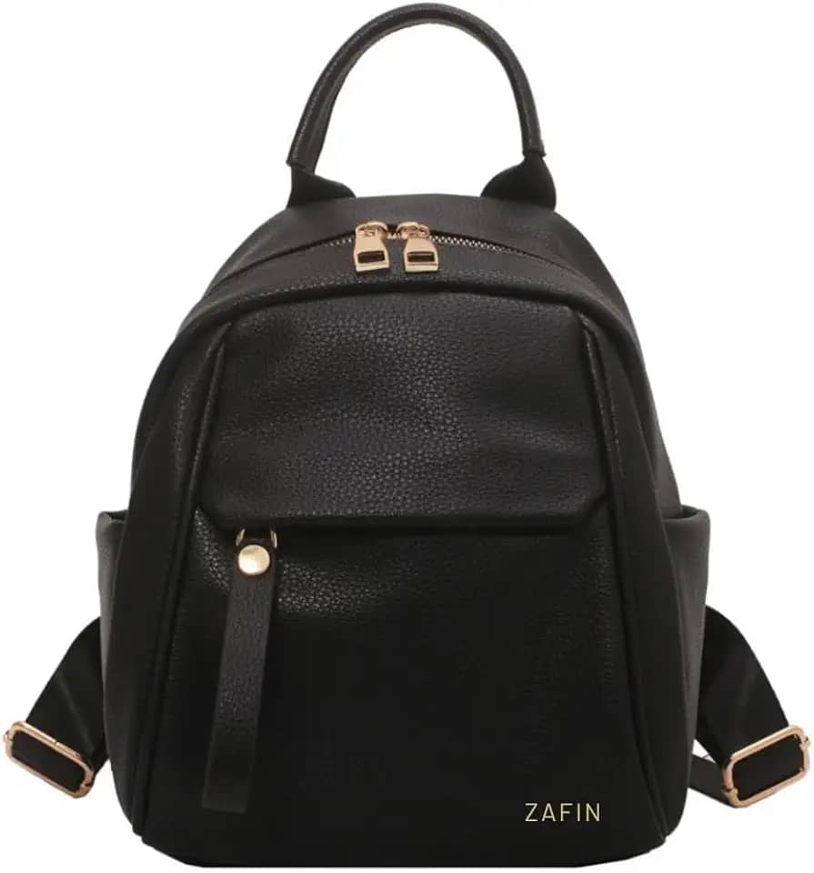 Mochila Feminina Pequena Reforçada Couro De Costas Com Alça De Mão Moda Casual Mini Bolsa Para Mulher Moderna Porta Objetos Casual Premium - ZAFIN