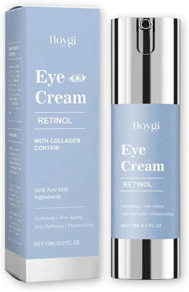 Creme para olhos retinol para olheiras e rugas - Tratamento avançado de reparo noturno com ácido hialurônico e vitamina E | Reduz o inchaço, linhas finas e bolsas oculares | Testado por