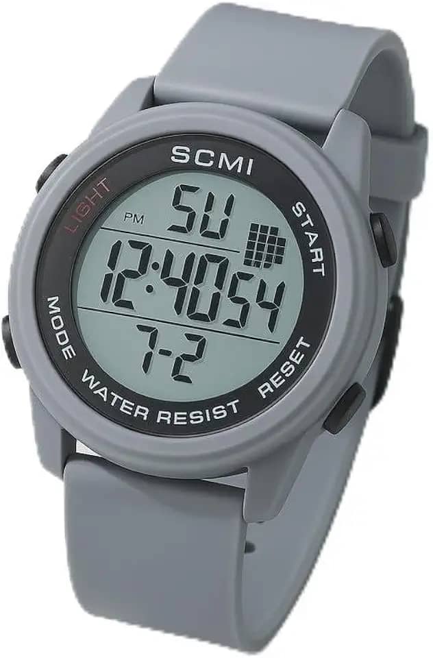 Relogio Digital masculino Esportivo, Resistente à Água, Display LCD, Pulseira de Silicone, resistente multifuncional, academia, corrida, leve