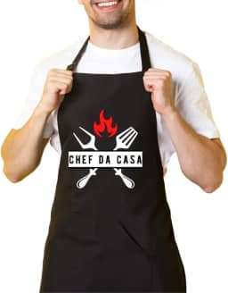 Avental De Cozinha Churrasqueiro Preto Chef Da Casa