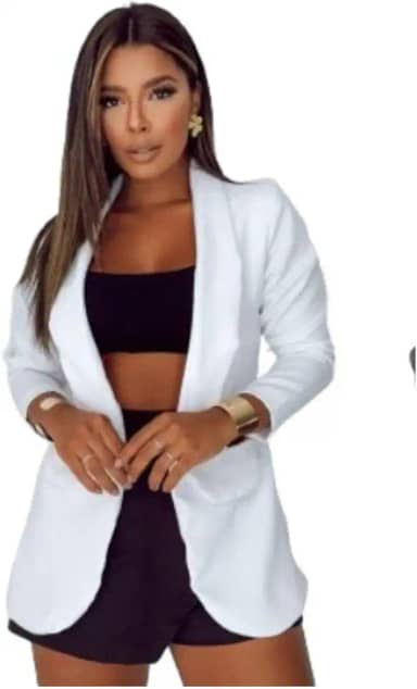 Blazer Feminino Alfaiataria Gola Cumprida R110