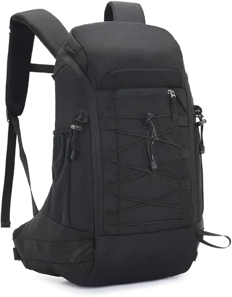 Mochila Impermeável de 40 Litros para Caminhadas e Acampamentos com Capa de Chuva, Mochila Esportiva para Atividades ao Ar Livre e Viagens, para Esqui e Ciclismo (Preto)