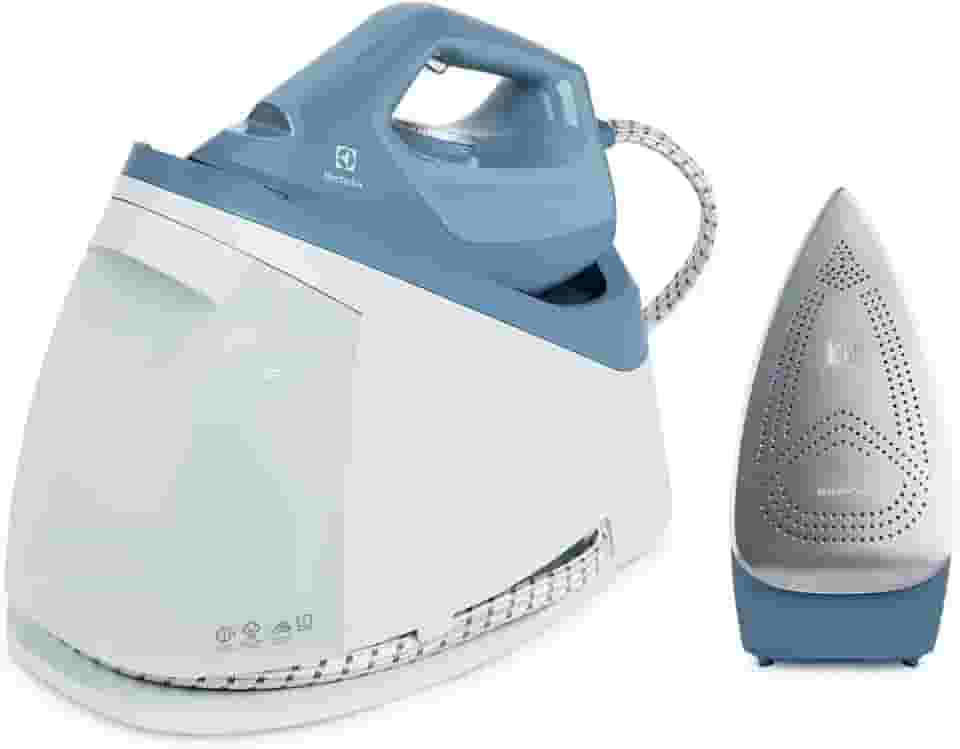 Ferro de passar com estação a vapor continuo pressurizado semi profissional 2 em 1 antiaderente base ceramica 264 furos tanque destacavel 1,2L 1750W Azul Refine 700 E7SS1-4DBL 220V