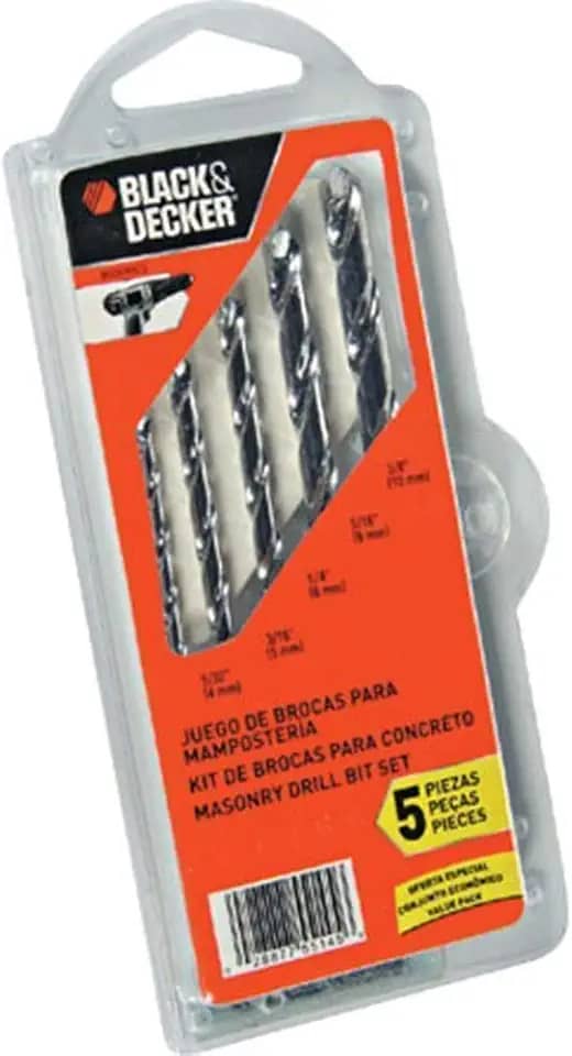 BLACK+DECKER Jogo de Broca para Furar e Parafusar, com 5 peças, Ideal para Furadeira e Parafusadeira, Modelo BD0090CS