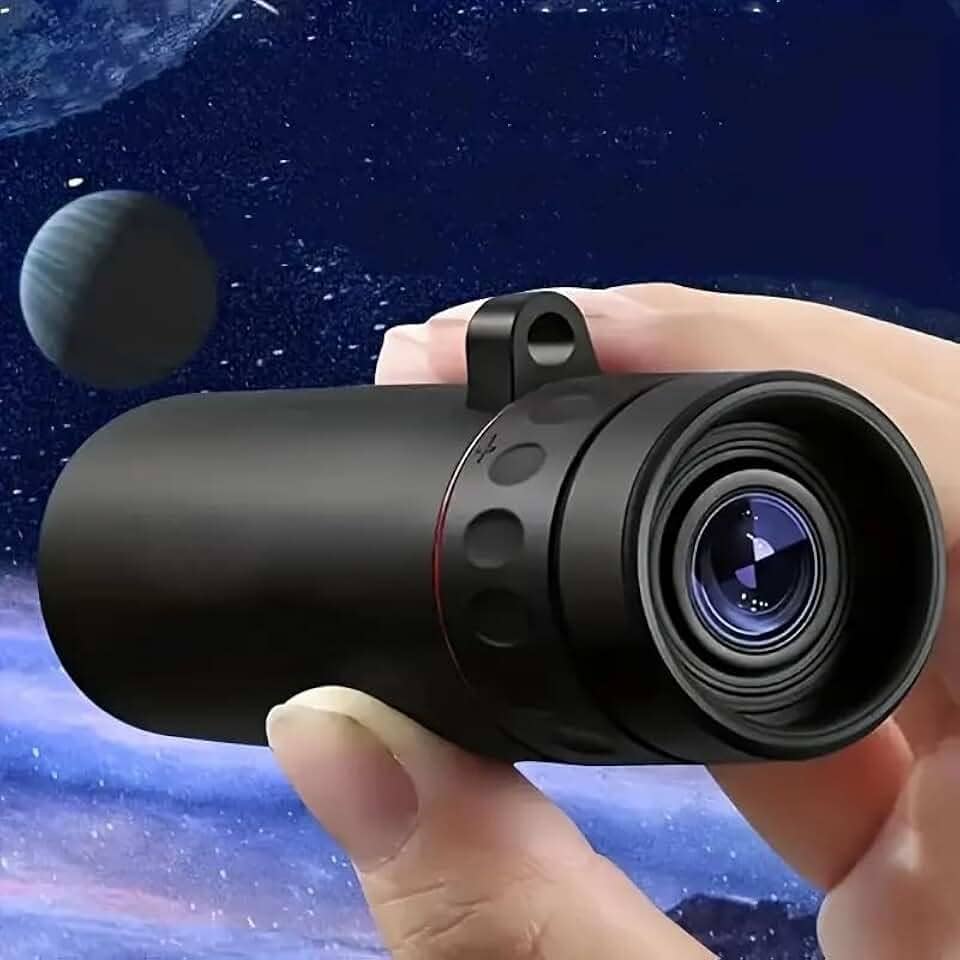 Telescópio monocular, monóculo compacto, monóculos para caminhadas, caça e tiro, telescópio para observação de pássaros, ampliação 8X - preto