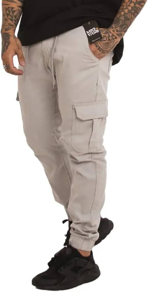 Calça Cargo Jogger Jeans Masculina Com Elástico Qualidade
