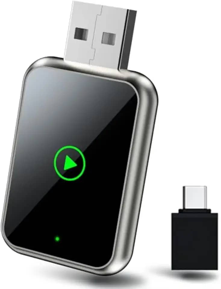 Adaptador CarPlay e Android Auto Sem Fio 2 em 1 | Conversor USB Plug & Play para Multimídia Original | Conexão Automática Rápida 5GHz