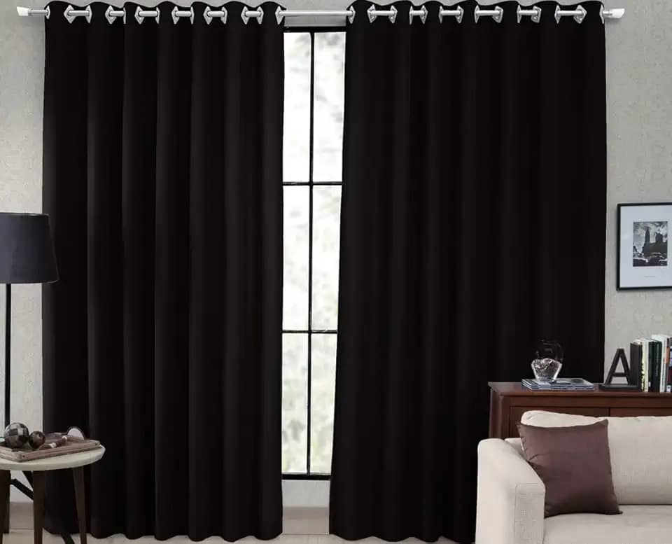 Cortina Tecido Blackout Corta Luz 80% para Sala, Quarto e Escritório 2,70 X 2,30m (Preto)