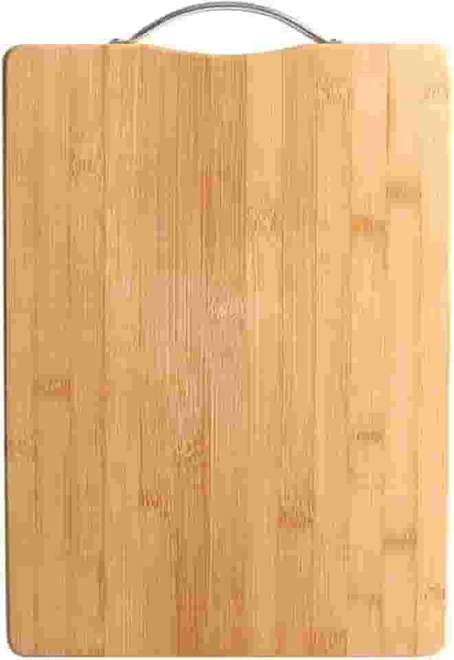 Tábua de Carne de Bambu Natural 38 x 28cm - Tábua de Corte – Resistente, Antibacteriana e Ecológica – Ideal para Cortar Carnes, Frutas e Legumes